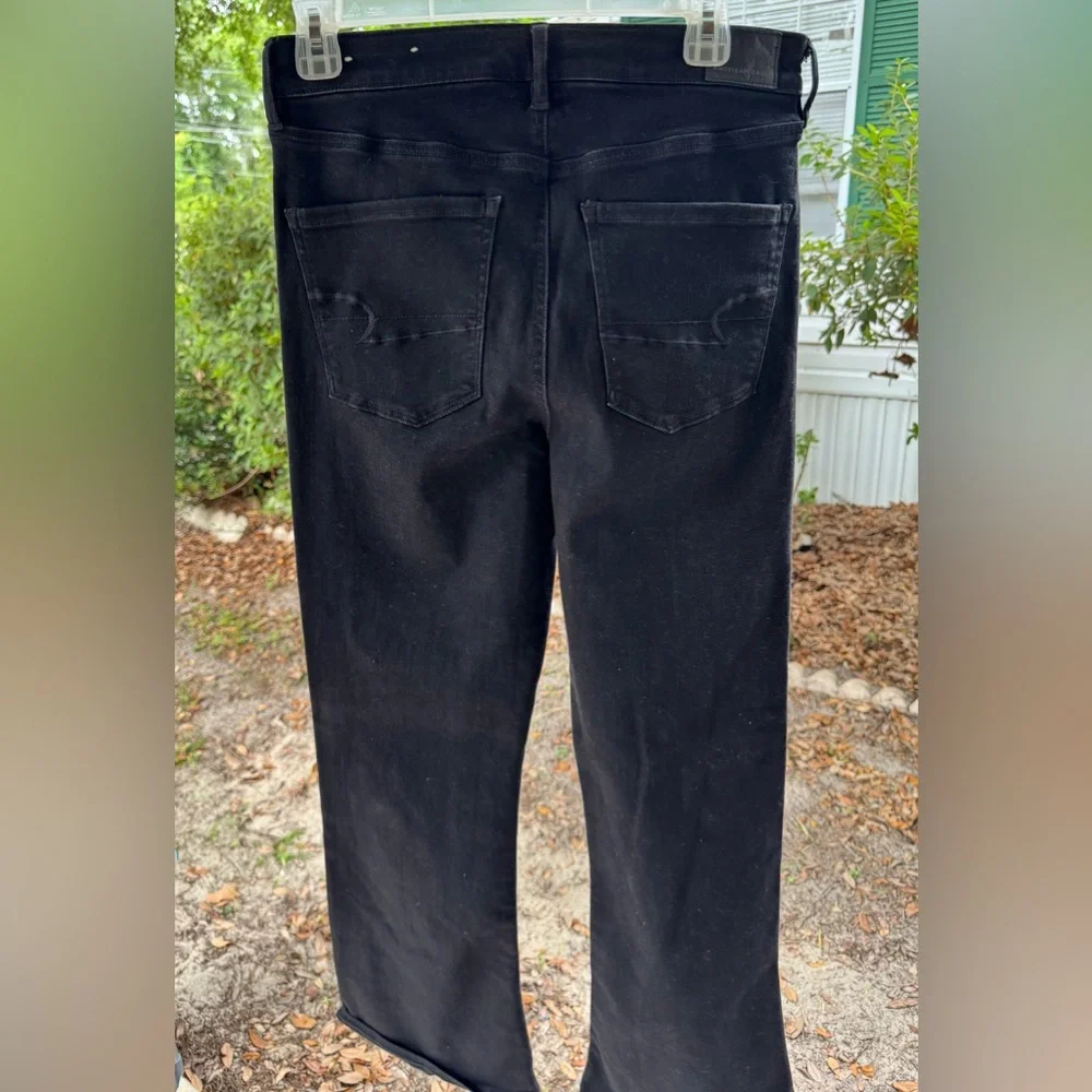 America Eagle black button fly flare jeans - Picture 3 of 6